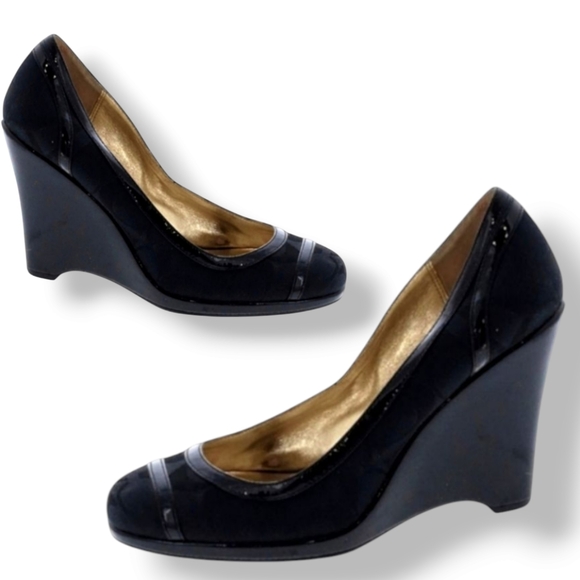 🛑BOGO🆕COACH Signature Wedge Heel Shoe - Picture 6 of 8